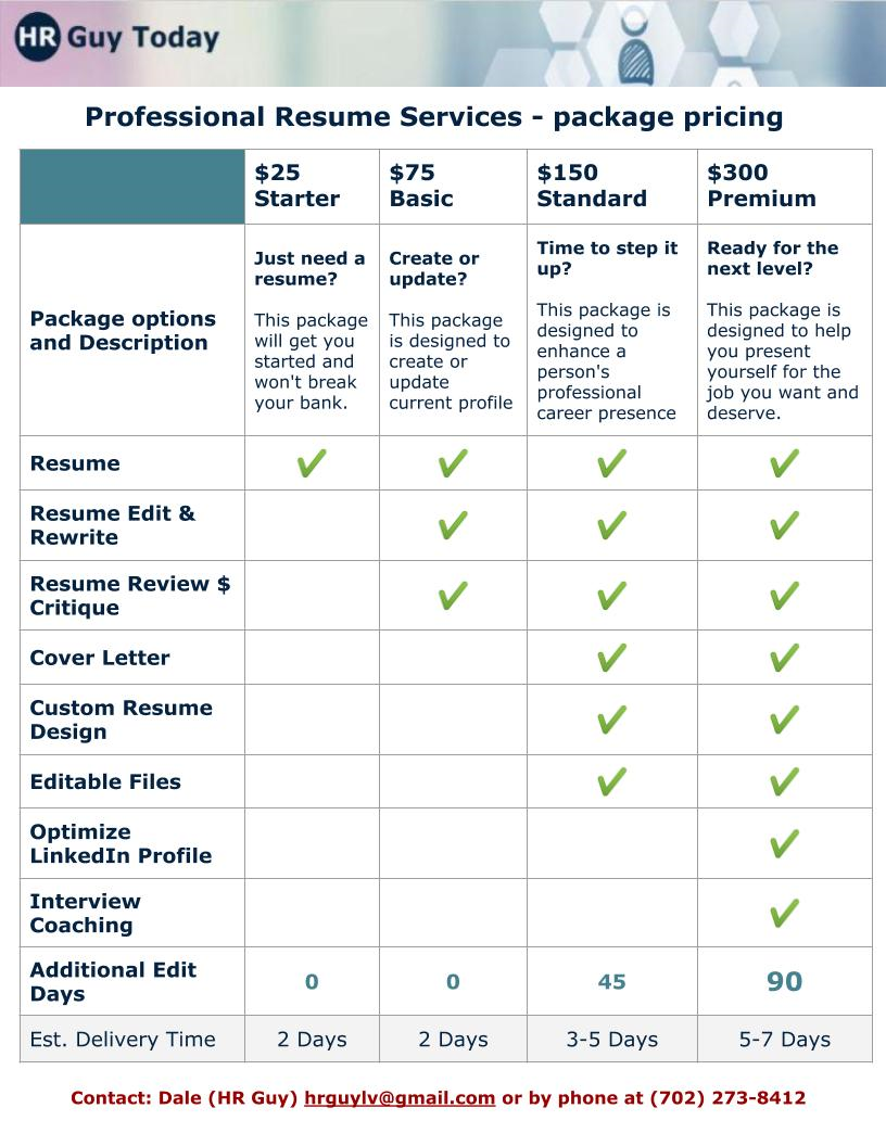 4 packages to meet your needs